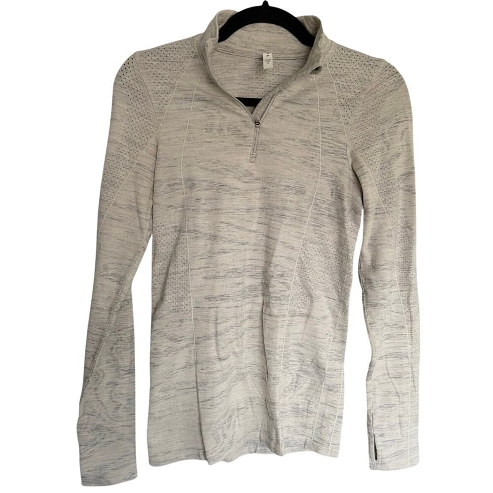 Athleta, Size Small, Space Dye Quarter Zip, Wool Blend, Vented Pullover, GUC